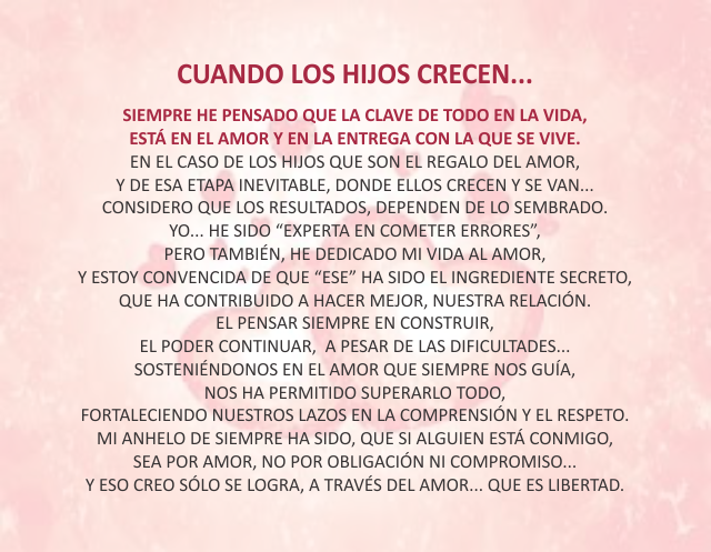Cuando los hijos crecen...